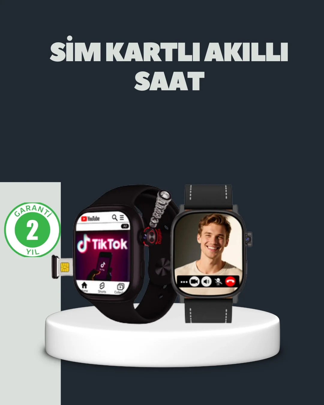 [MEYTDUCZZZFG5SAATSİMKARTLI-8] SIM Kartlı GPS Destekli Sesli Görüşmeli Akıllı Saat