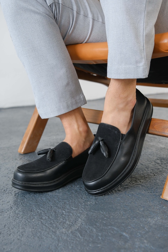 [MN002F25490SH-39] CST Loafer Pelle Erkek Ayakkabı SIYAH (39)